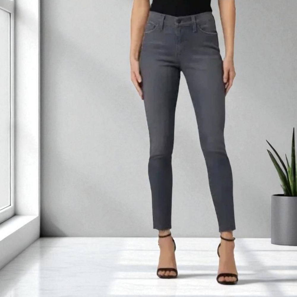 Hudson Nico Super Skinny Mid Rise Jean in Gray Size 27